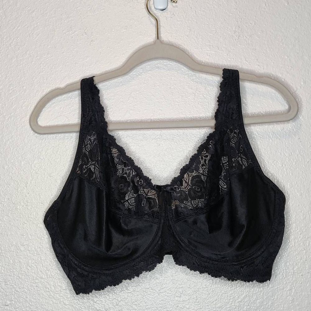 Pink Black Lace Intimate Sexy Lingerie Bra Size 40 DD